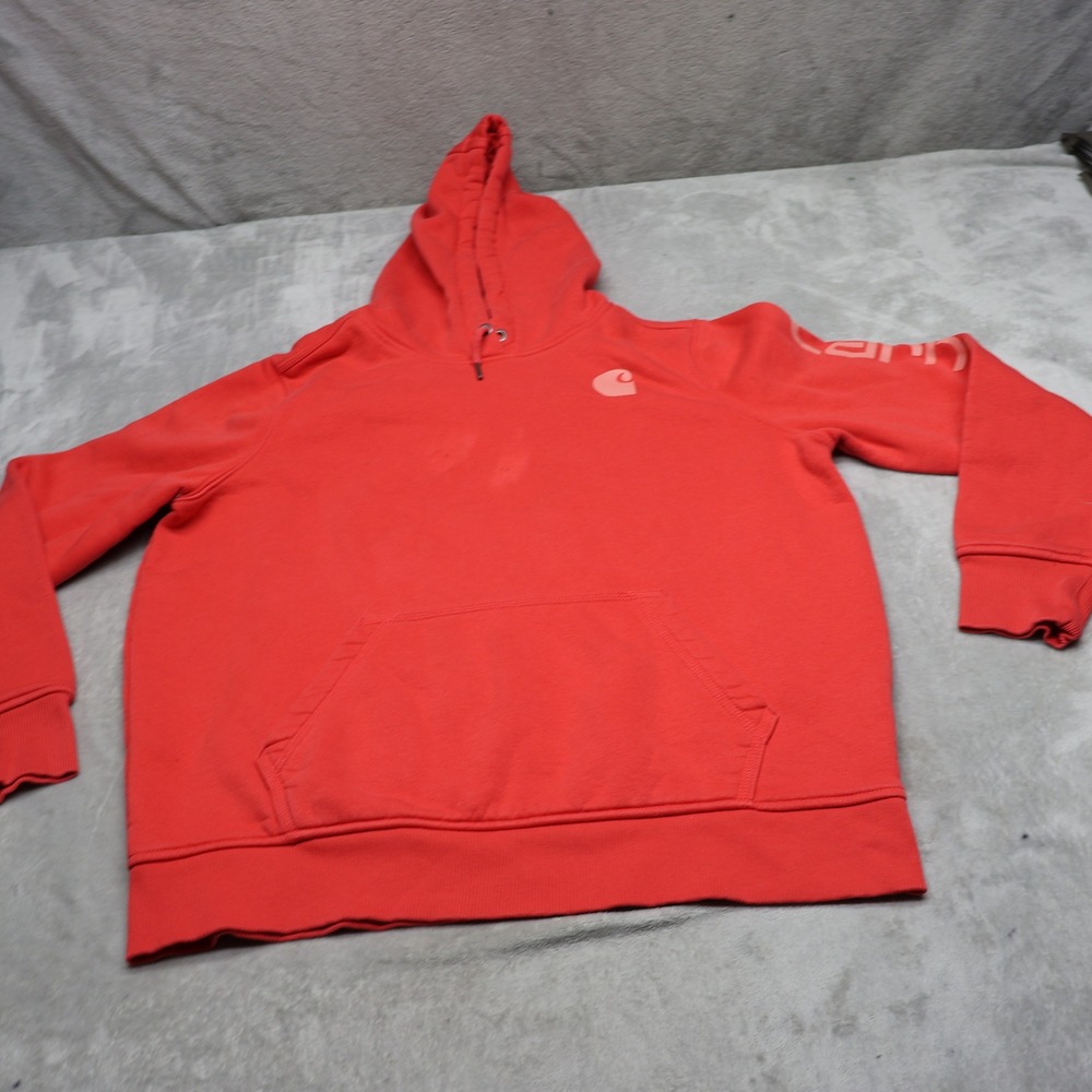 Carhartt Hoodies Womens Large 12-14 Red Iconic Clarksburg Relaxed Fit 102791